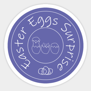 Kitty Cat Funny Easter Eggs Surprise Sticker